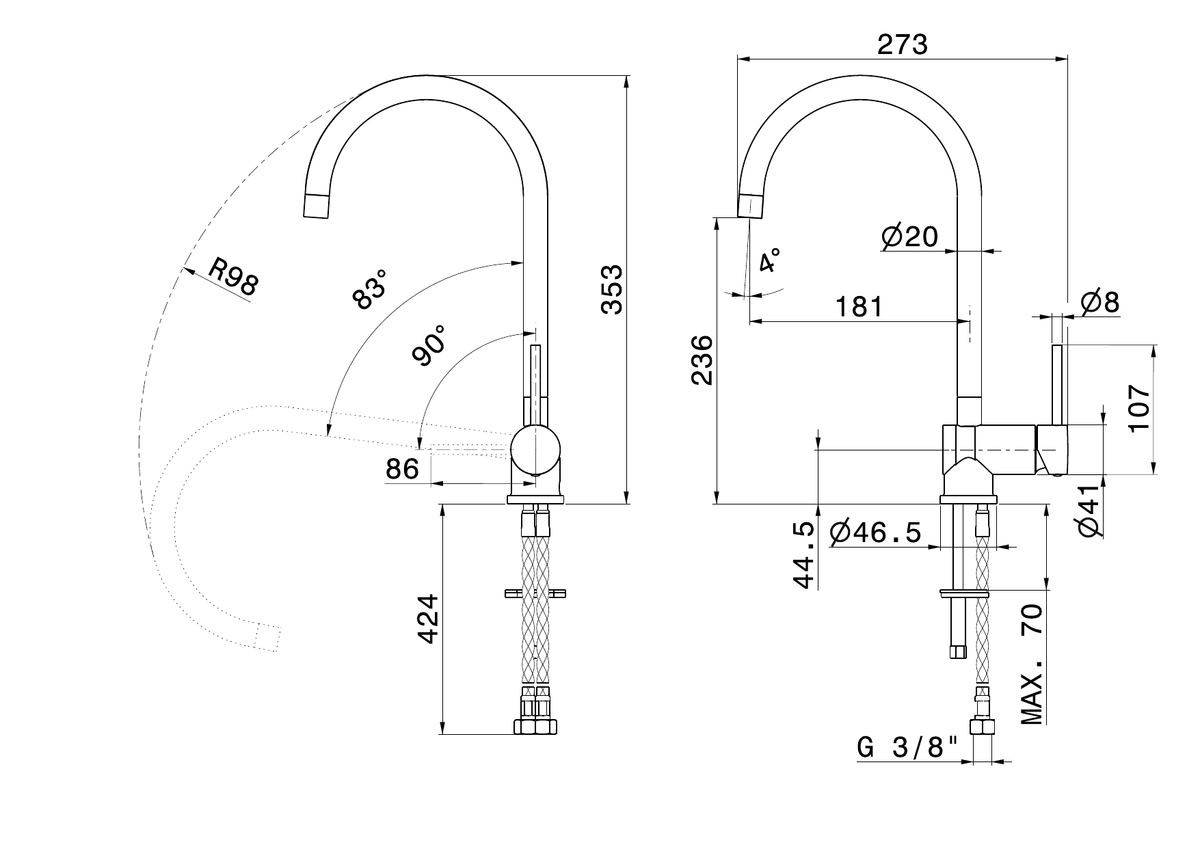 Newform 4371 - disegno tecnico