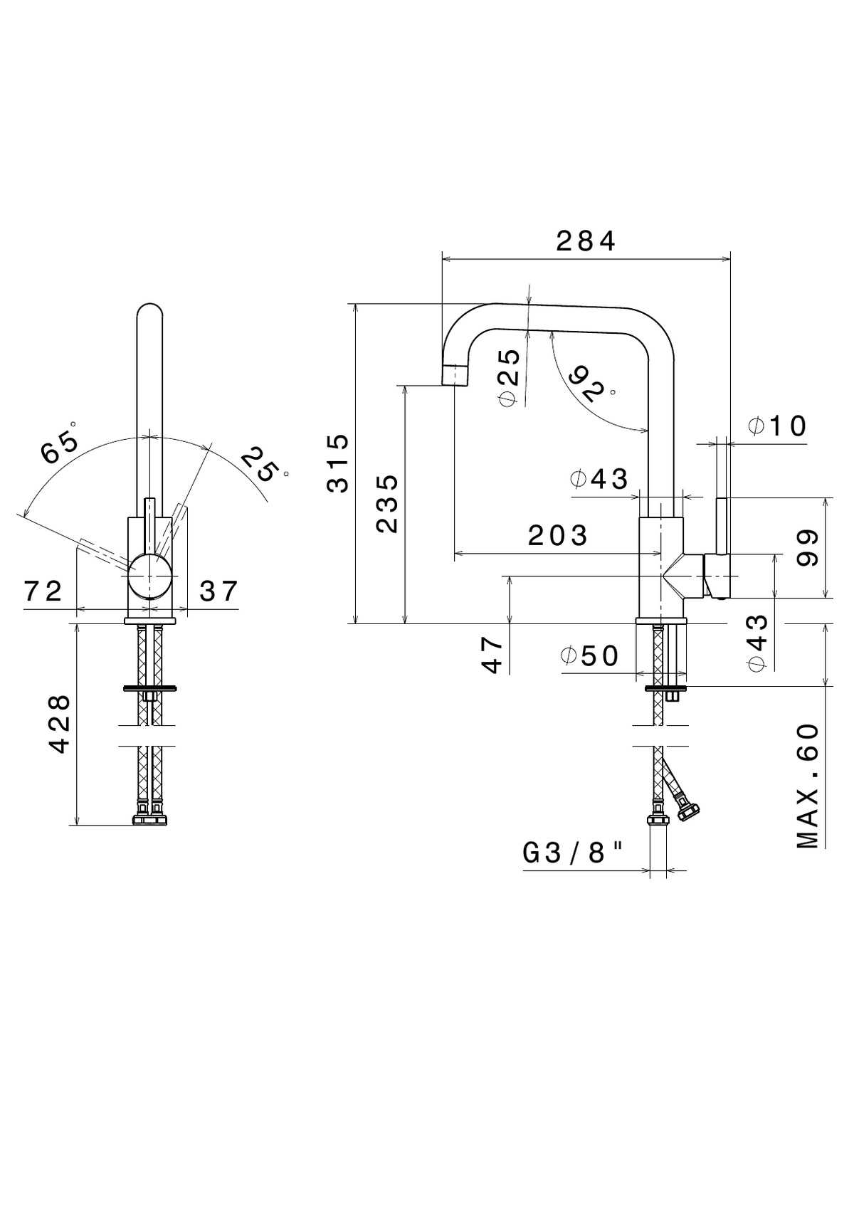 Newform 63420X - disegno tecnico