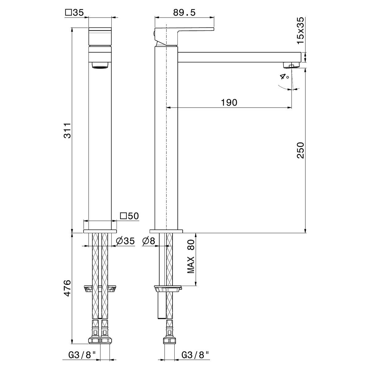Newform 66419 - disegno tecnico