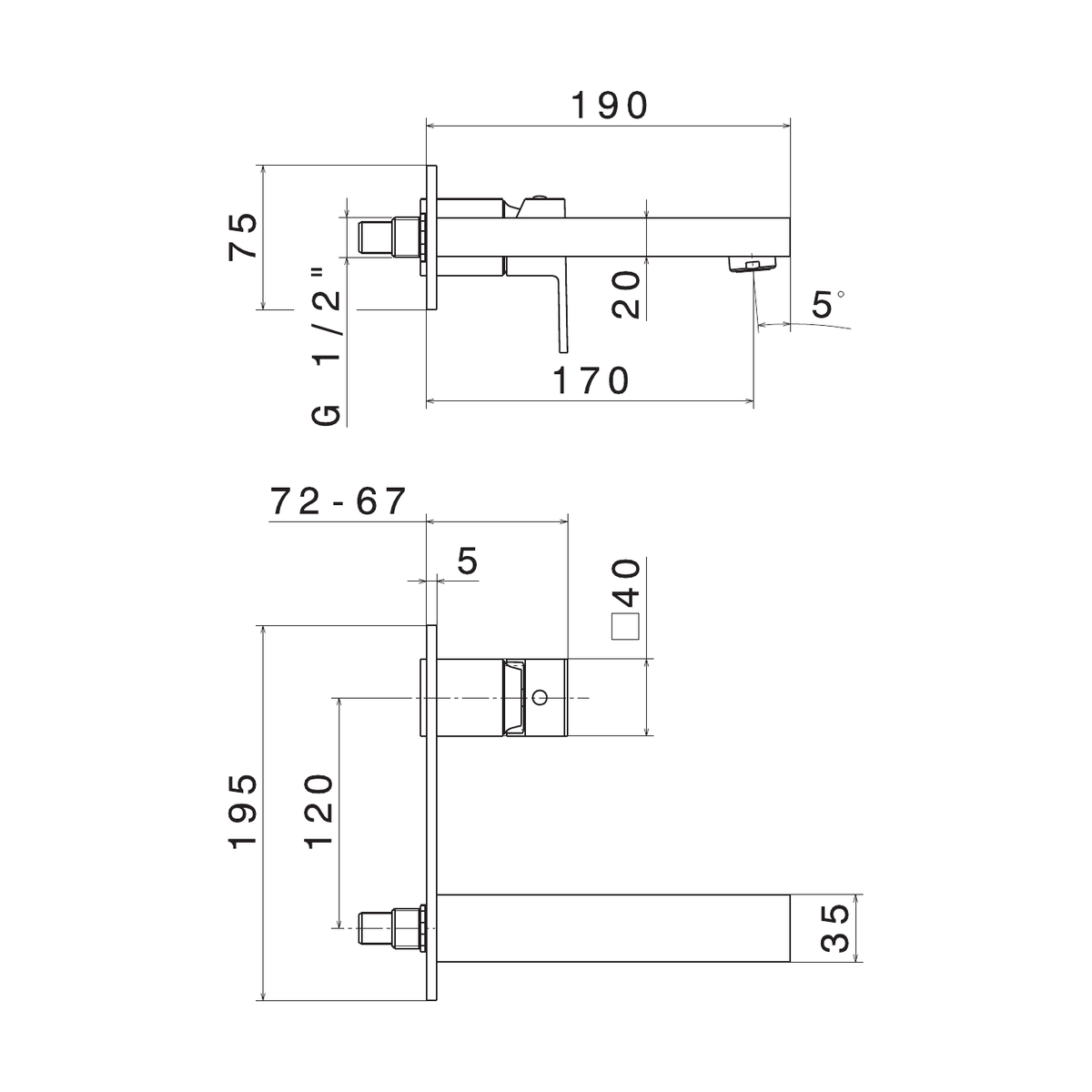 Newform 66429E - disegno tecnico