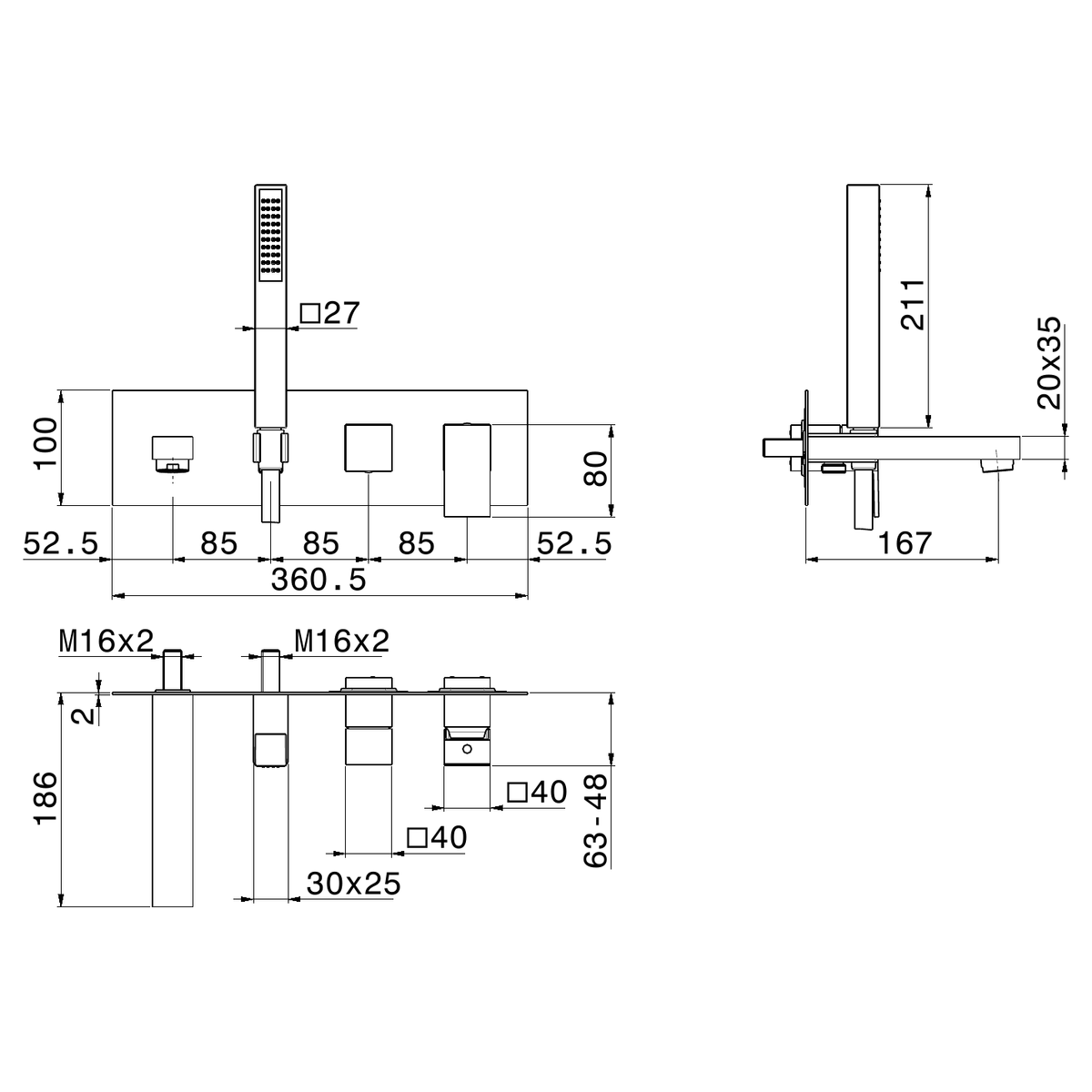 Newform 66472E - disegno tecnico