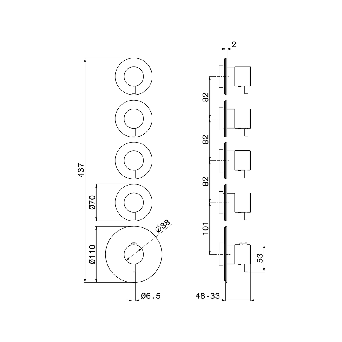 Newform 67601E - disegno tecnico