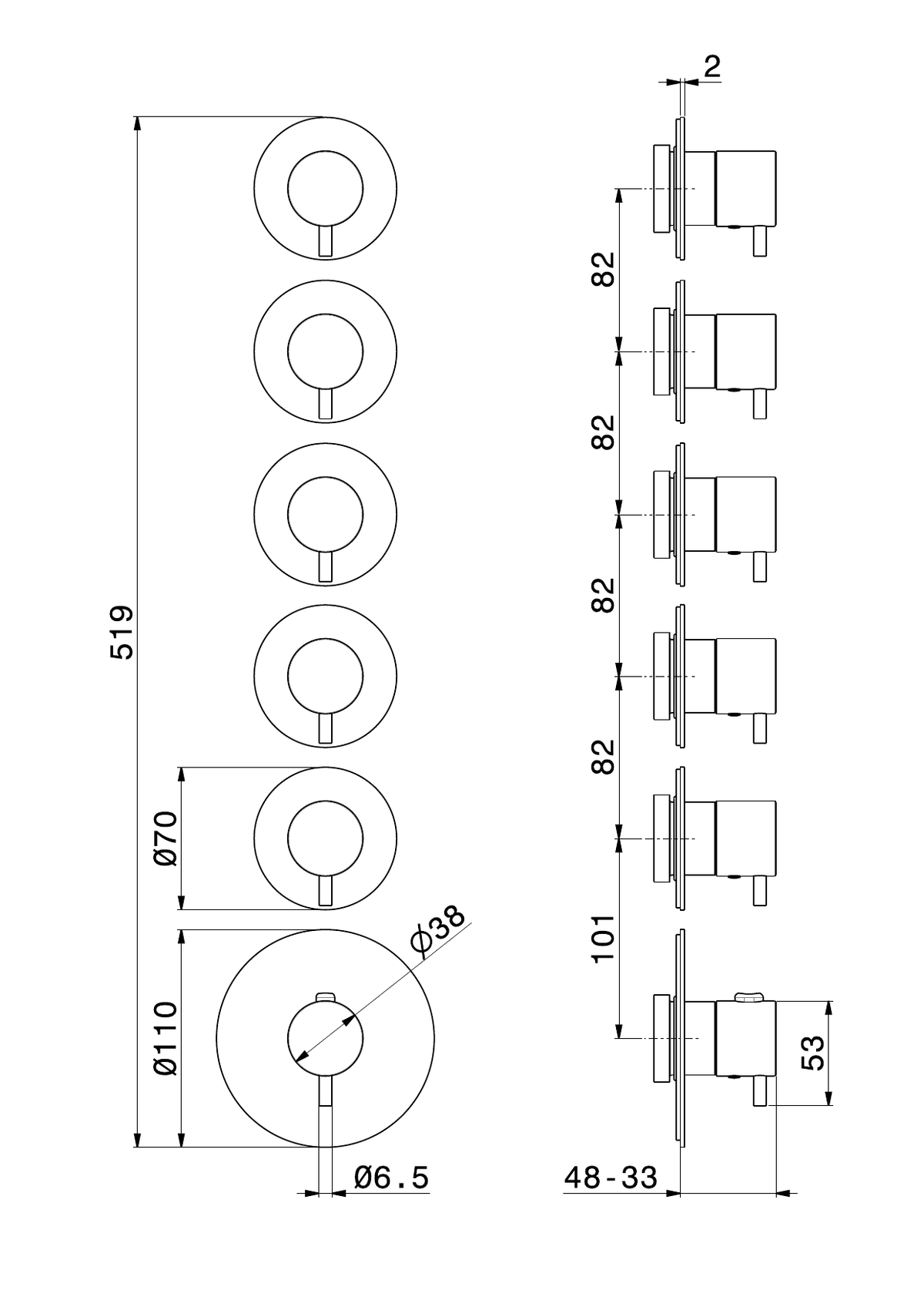 Newform 67602E - disegno tecnico
