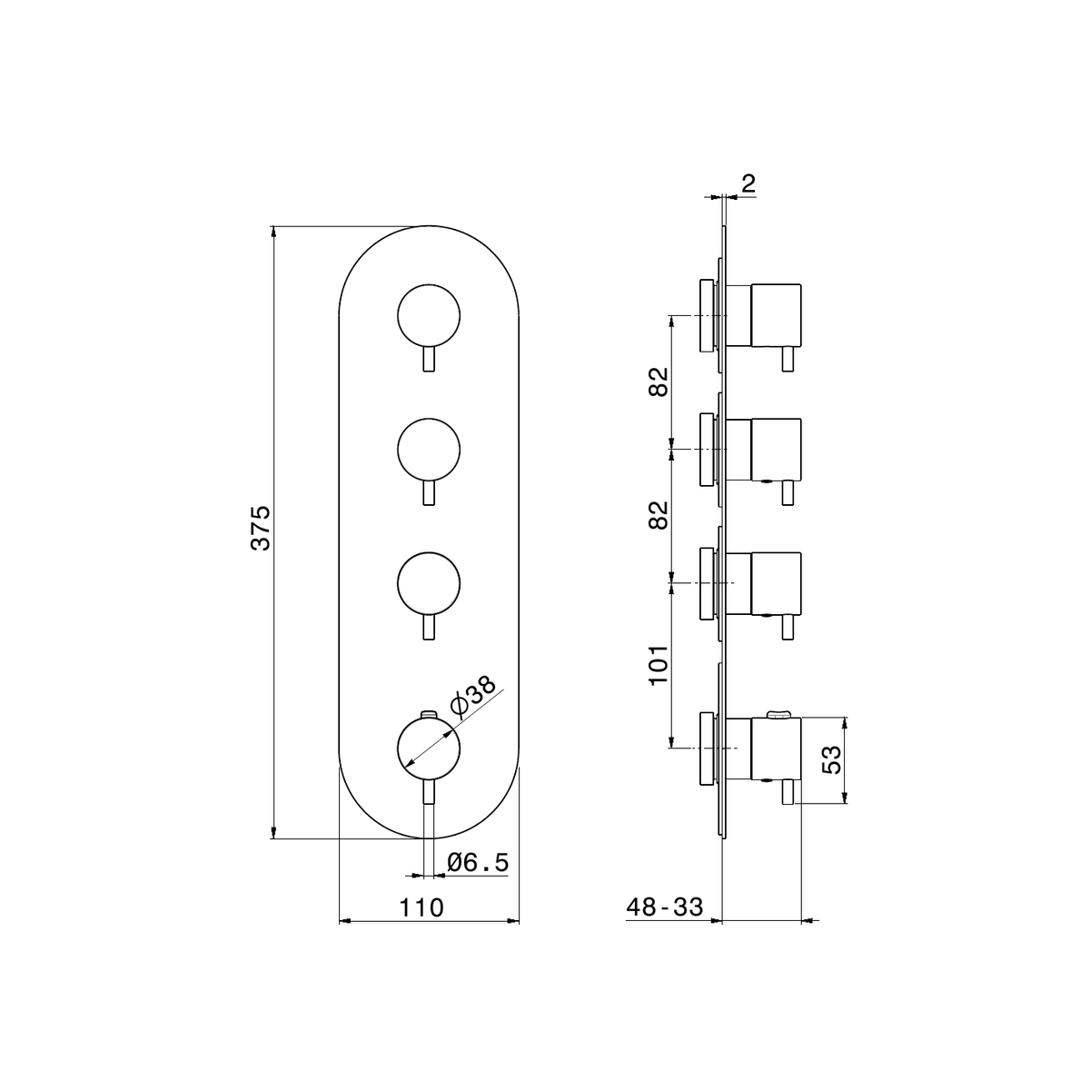 Newform 67603E - disegno tecnico