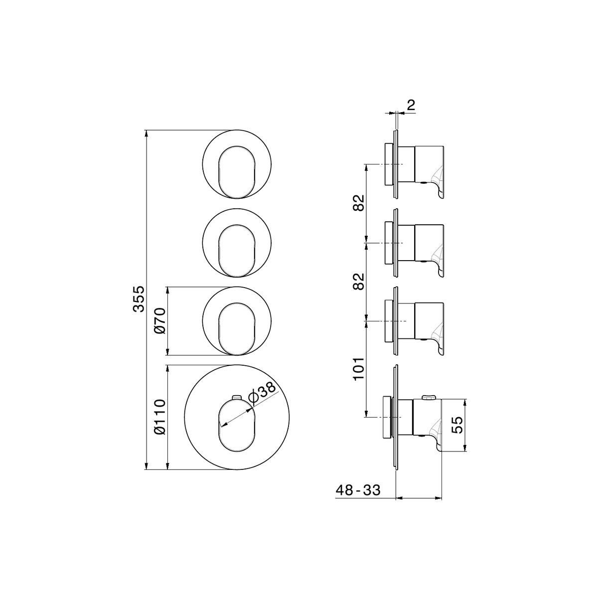 Newform 67630E - disegno tecnico