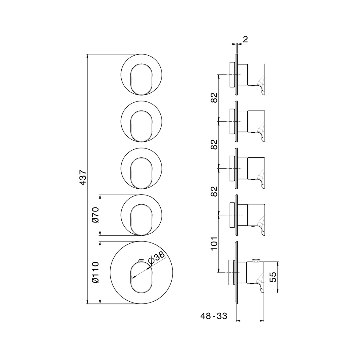 Newform 67631E - disegno tecnico