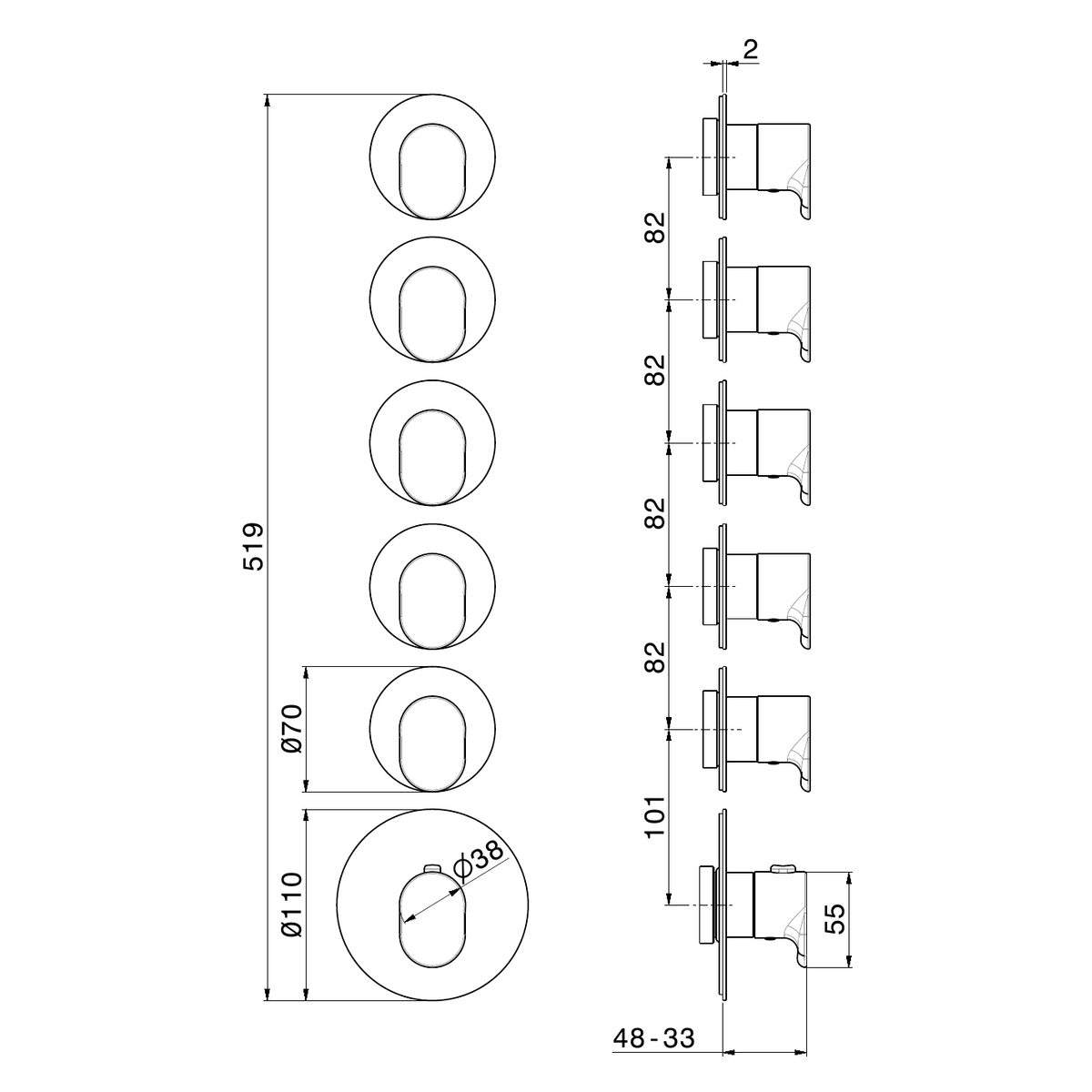 Newform 67632E - disegno tecnico