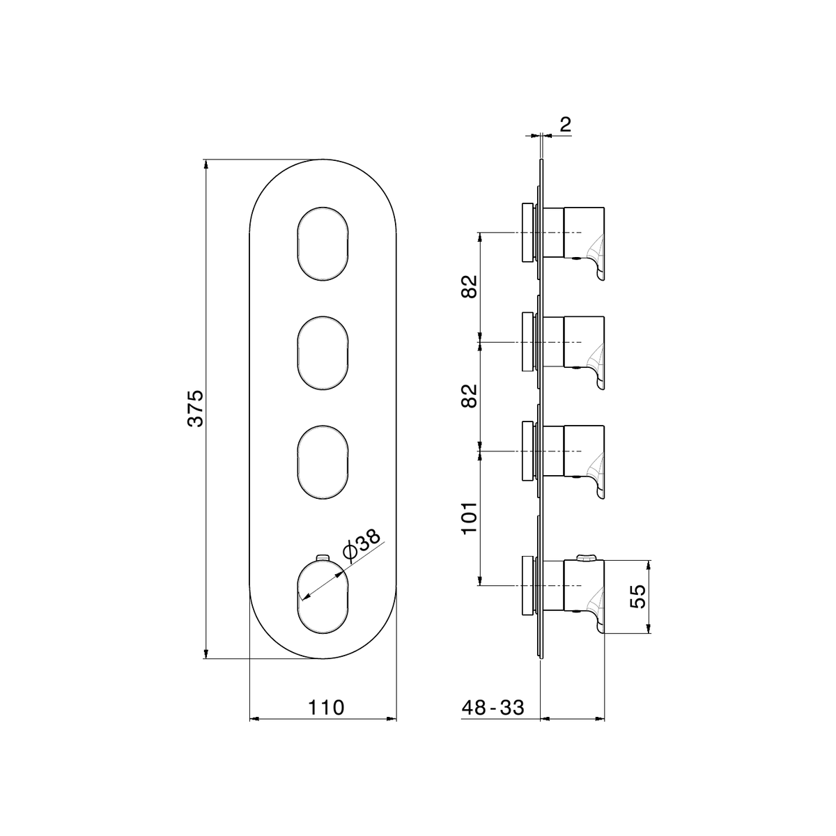 Newform 67633E - disegno tecnico