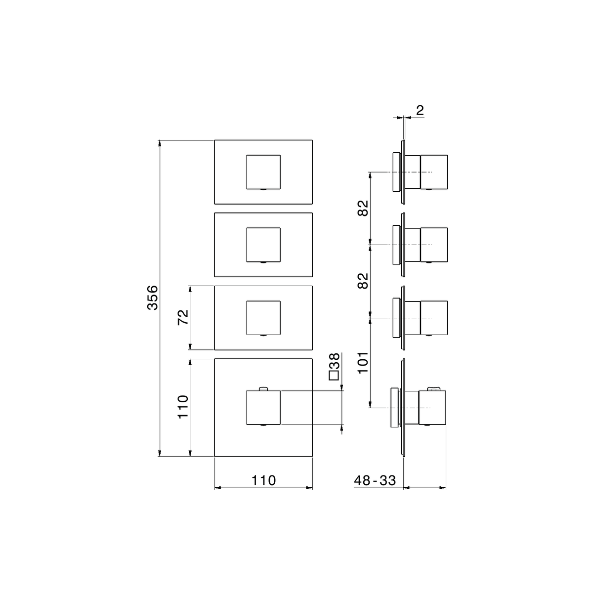 Newform 67640E - disegno tecnico