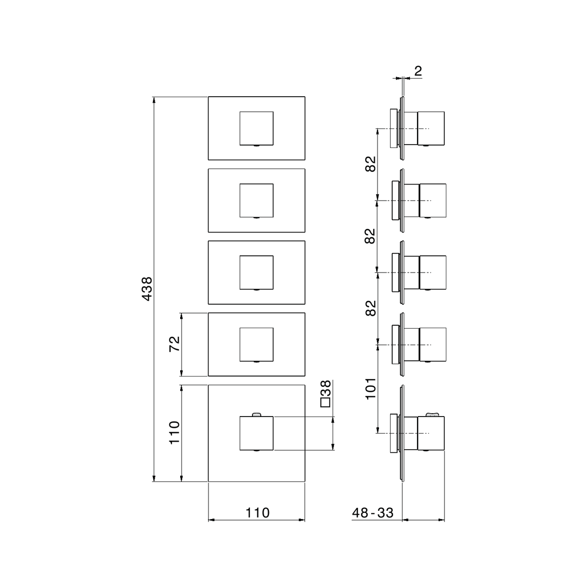 Newform 67641E - disegno tecnico