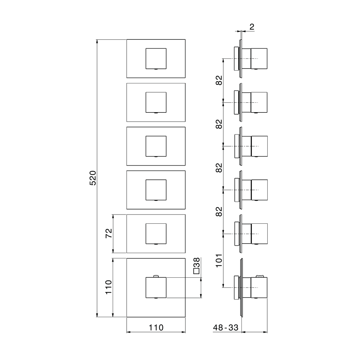 Newform 67642E - disegno tecnico