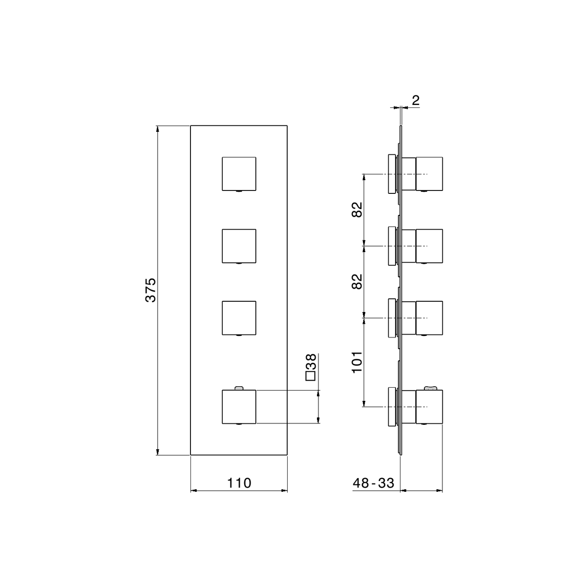 Newform 67643E - disegno tecnico