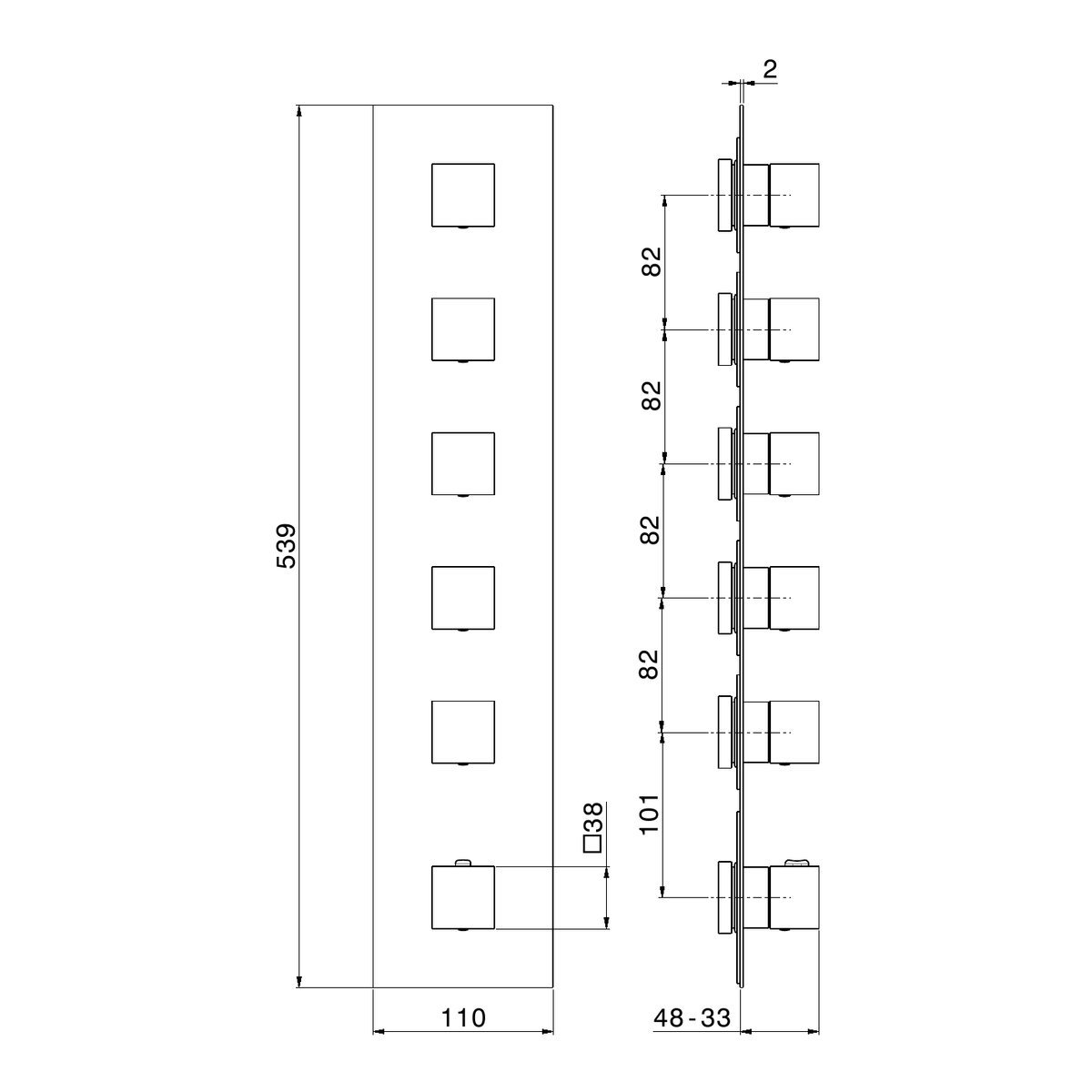 Newform 67645E - disegno tecnico