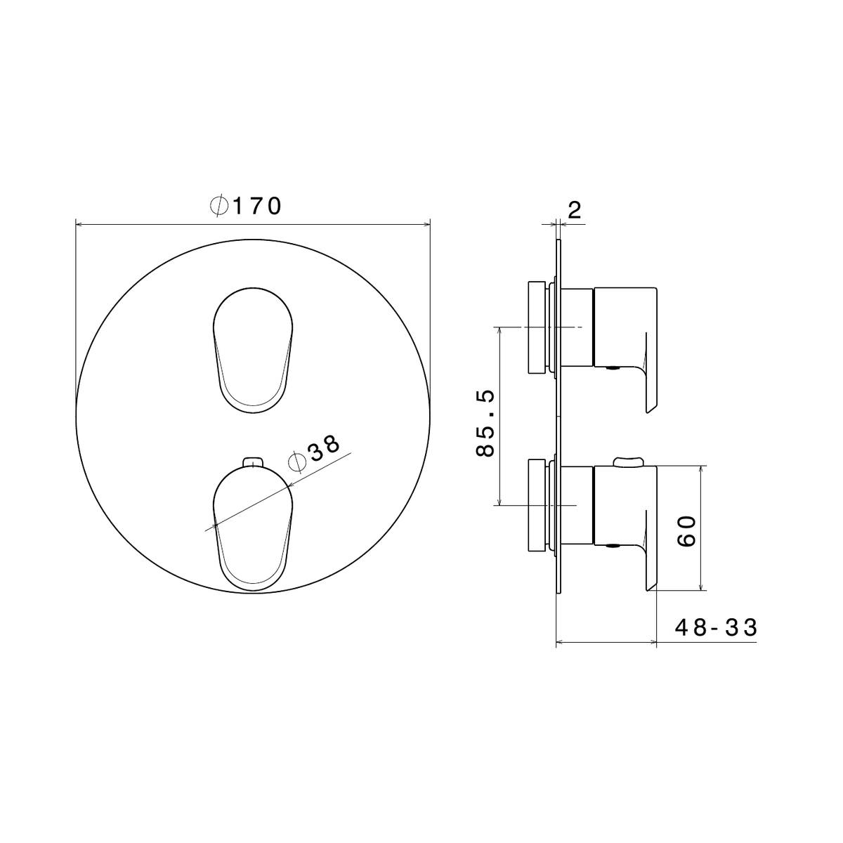 Newform 67698E - disegno tecnico
