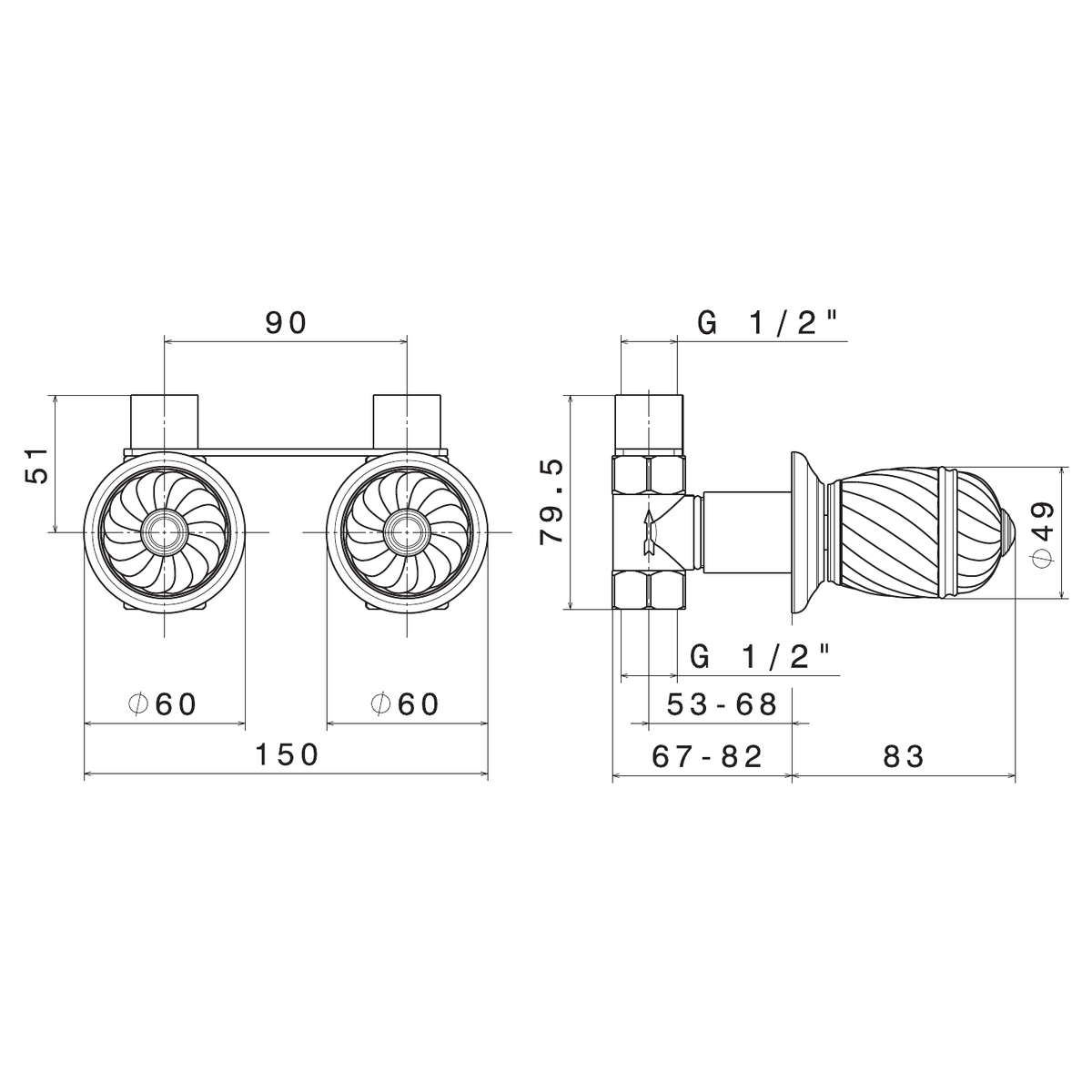 Newform 68076 - disegno tecnico
