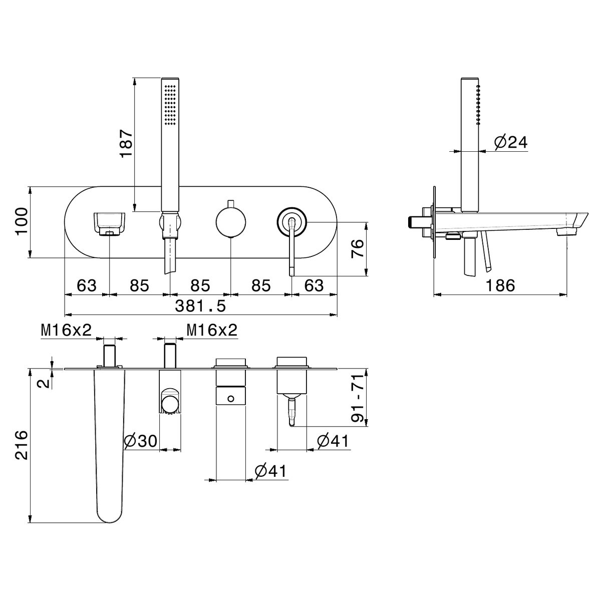 Newform 68472E - disegno tecnico