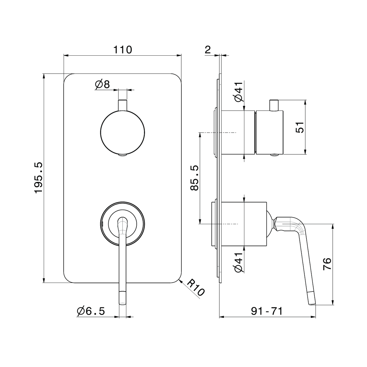 Newform 68473E - disegno tecnico