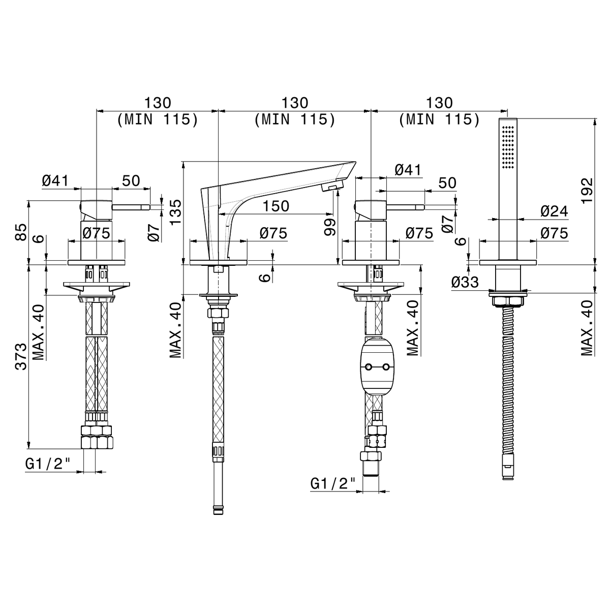 Newform 68482C - disegno tecnico