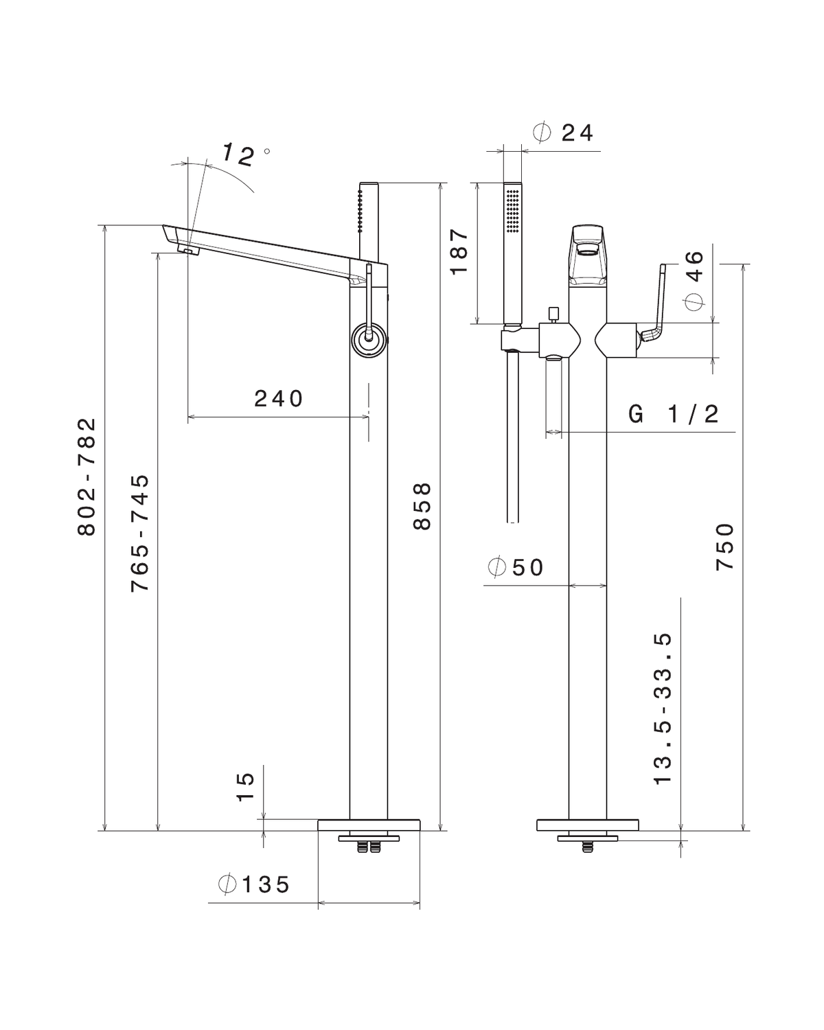 Newform 68484E - disegno tecnico