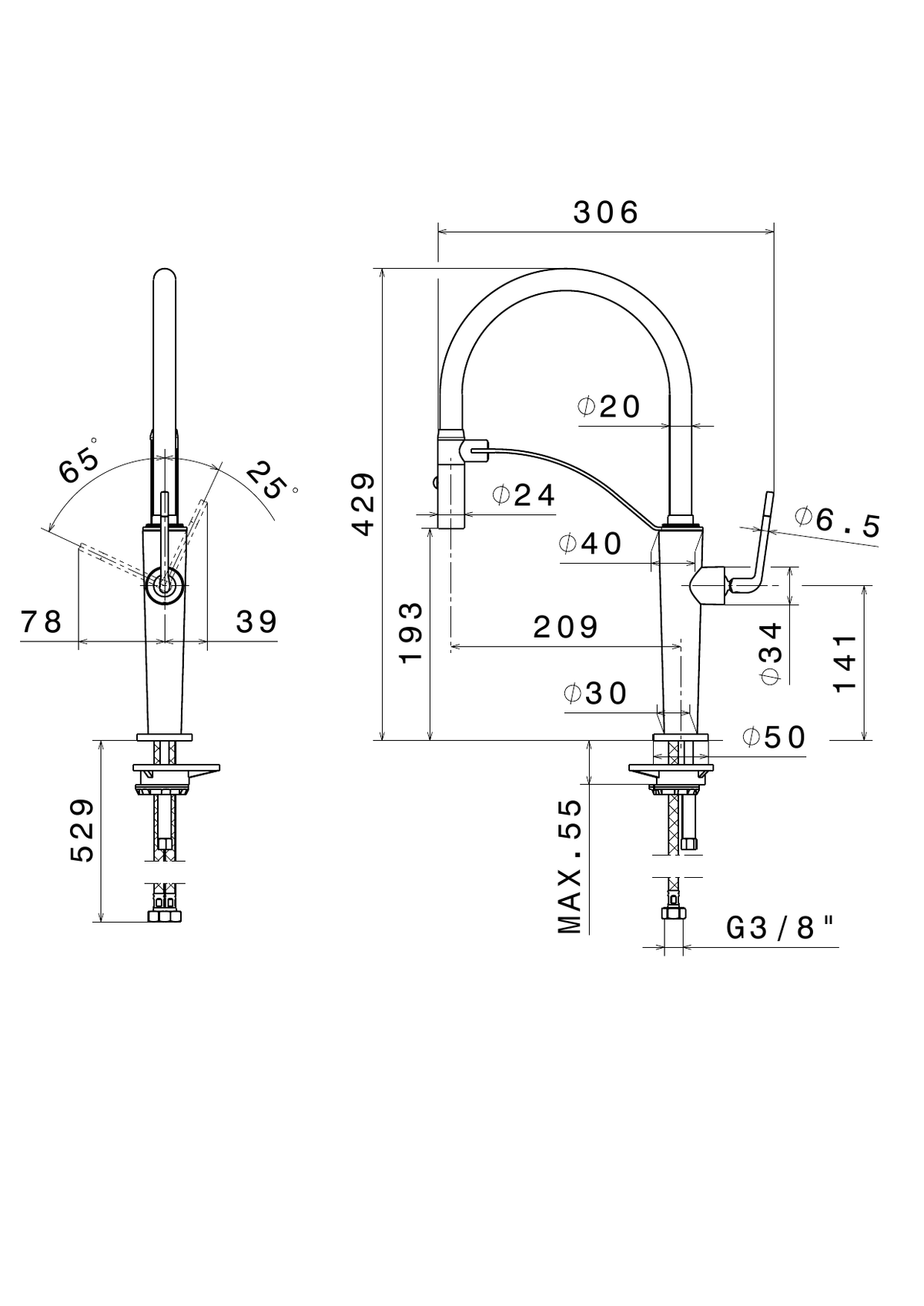 Newform 68735 - disegno tecnico