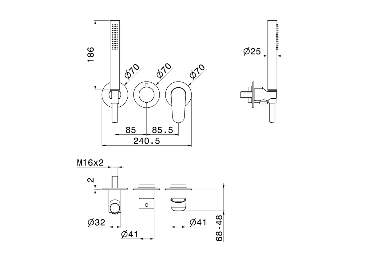 Newform 68968E - disegno tecnico