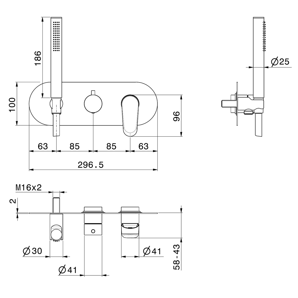 Newform 68969E - disegno tecnico