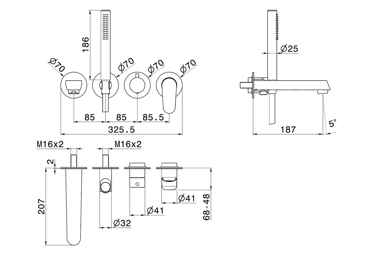 Newform 68973E - disegno tecnico