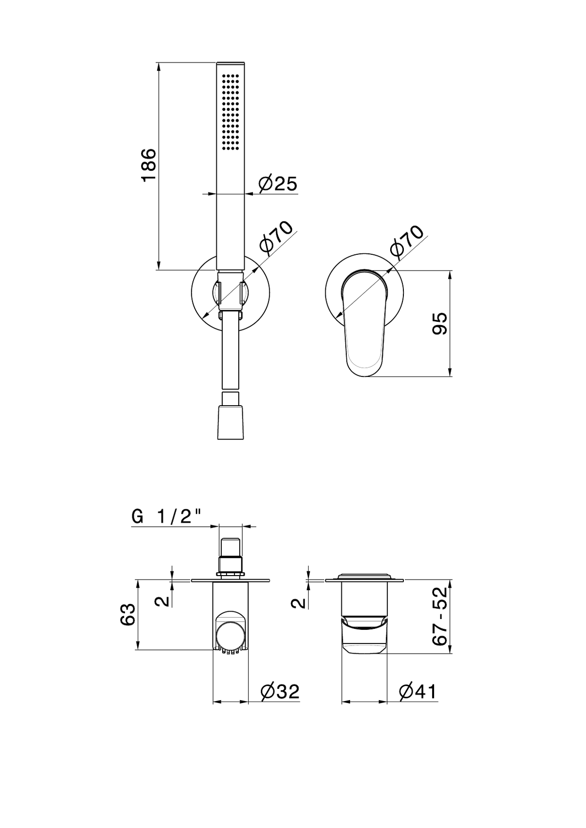 Newform 68976E - disegno tecnico