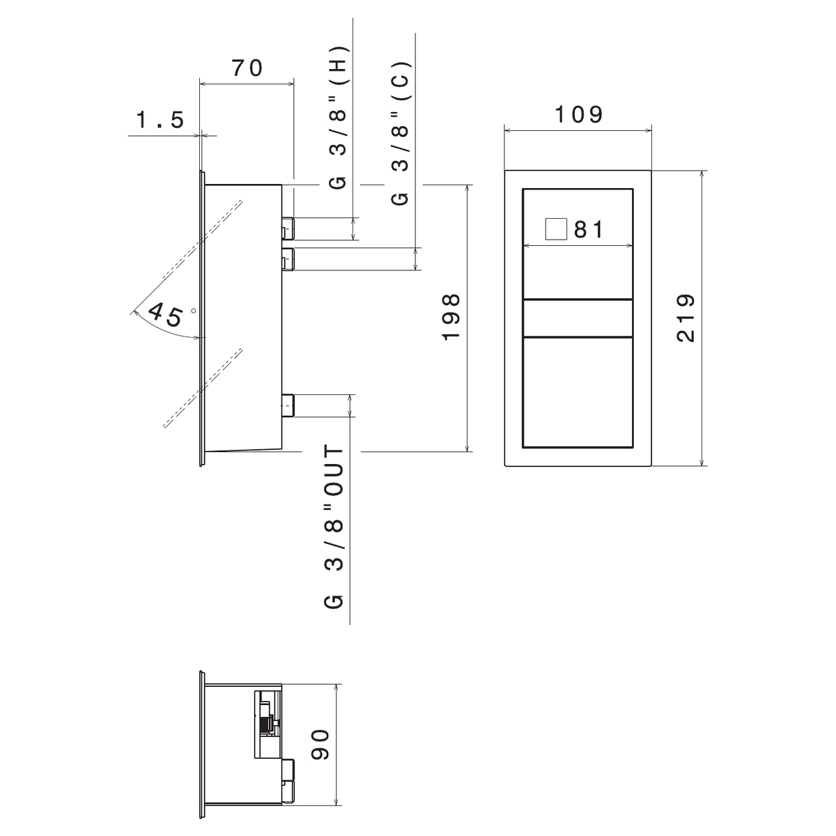 Newform 69263E - disegno tecnico