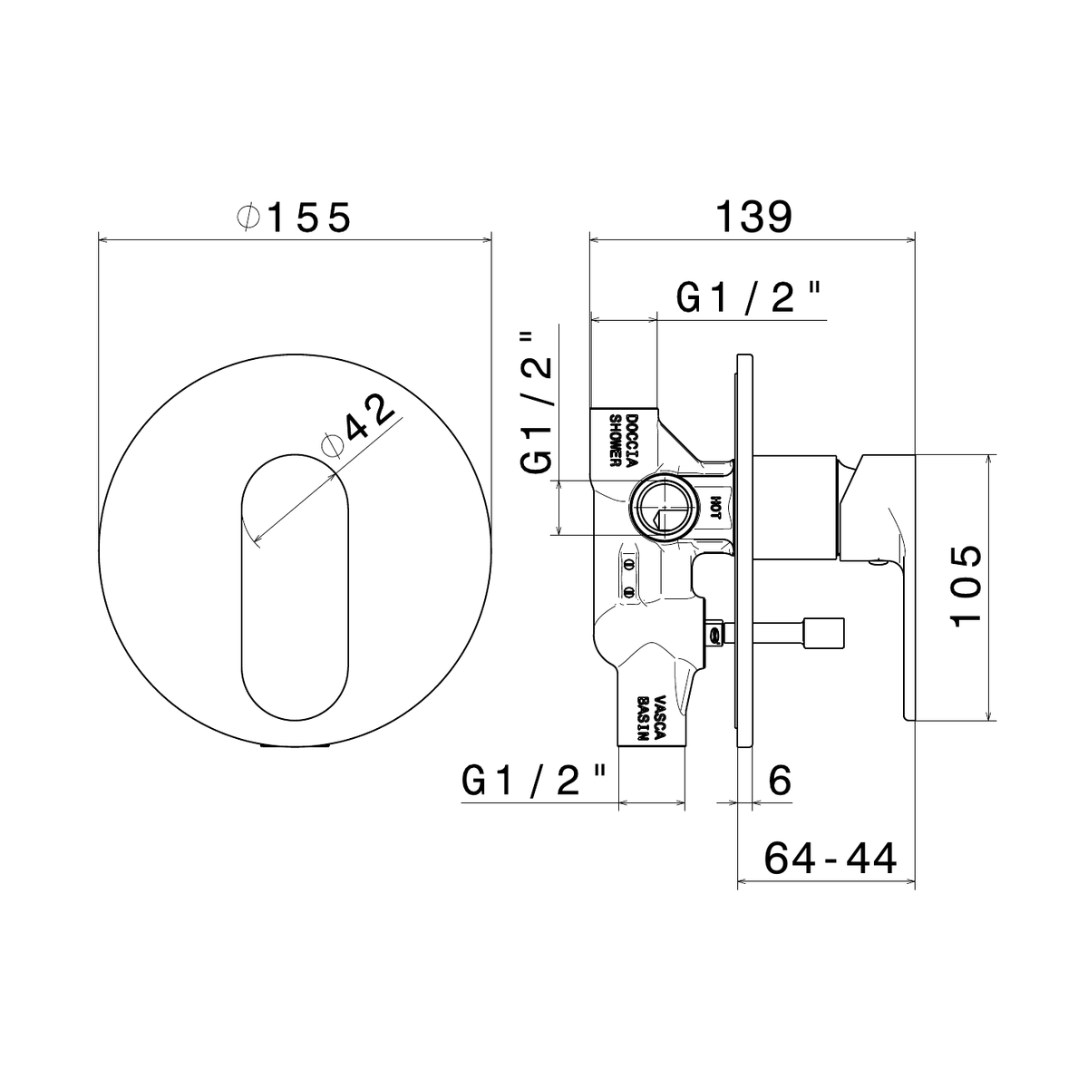 Newform 69370 - disegno tecnico