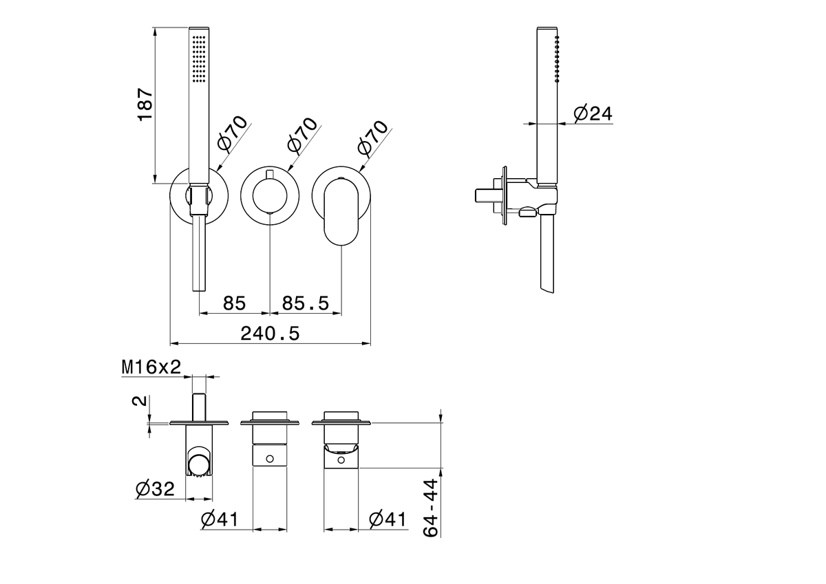 Newform 69468E - disegno tecnico