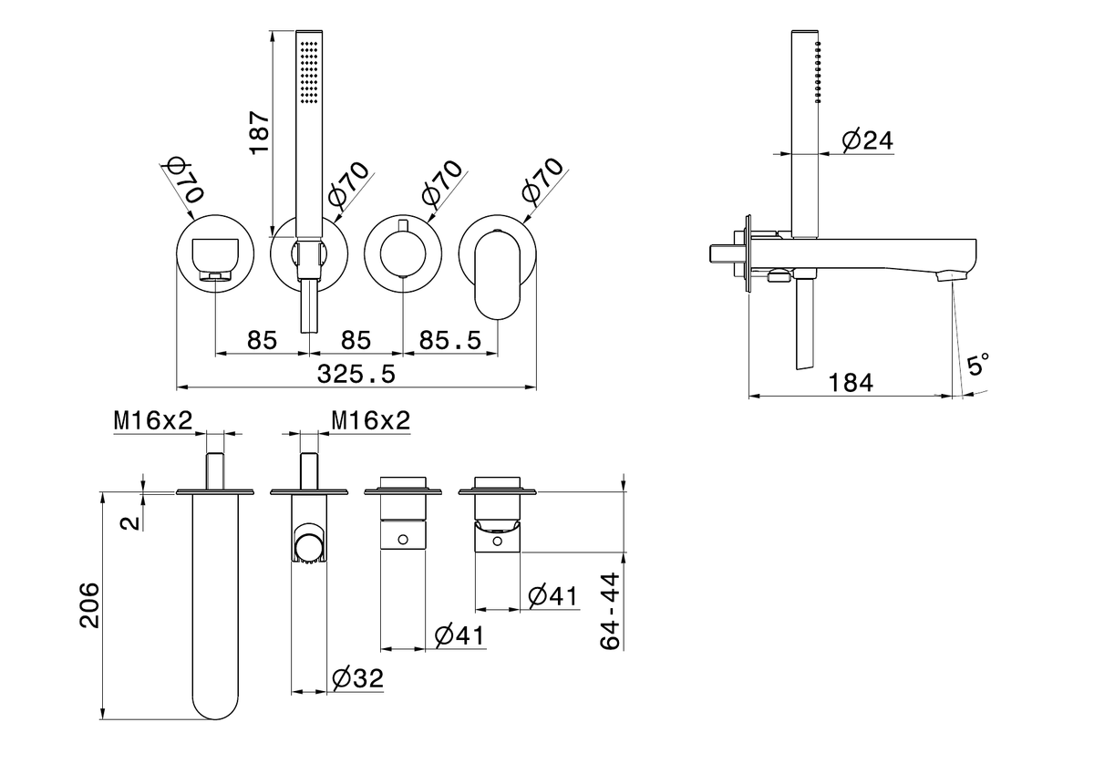 Newform 69471E - disegno tecnico