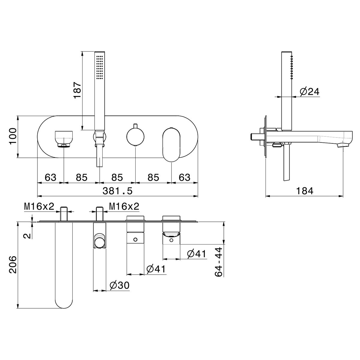 Newform 69472E - disegno tecnico
