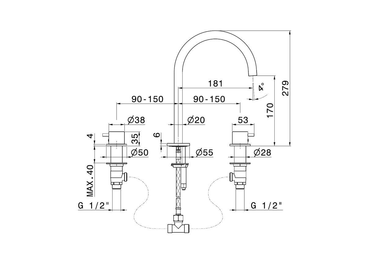 Newform 69600X - disegno tecnico