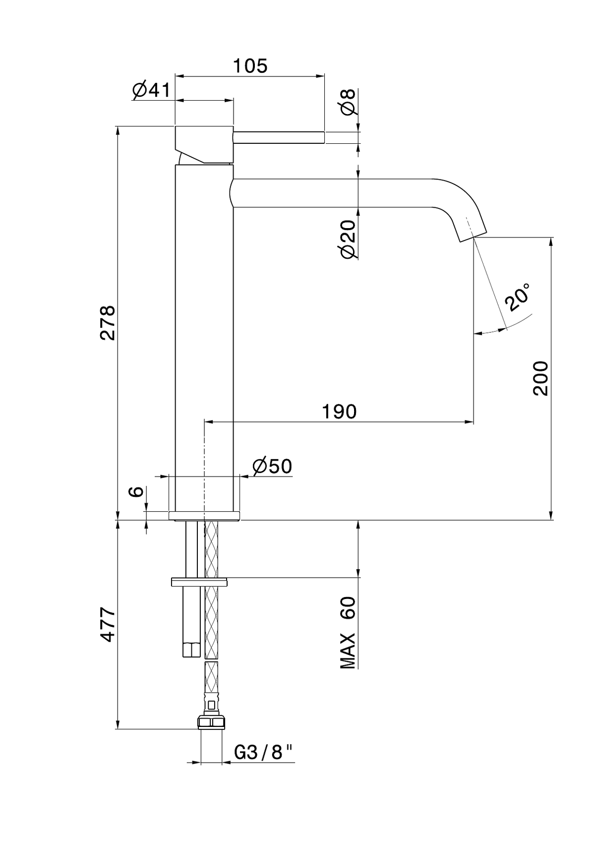 Newform 69614X - disegno tecnico