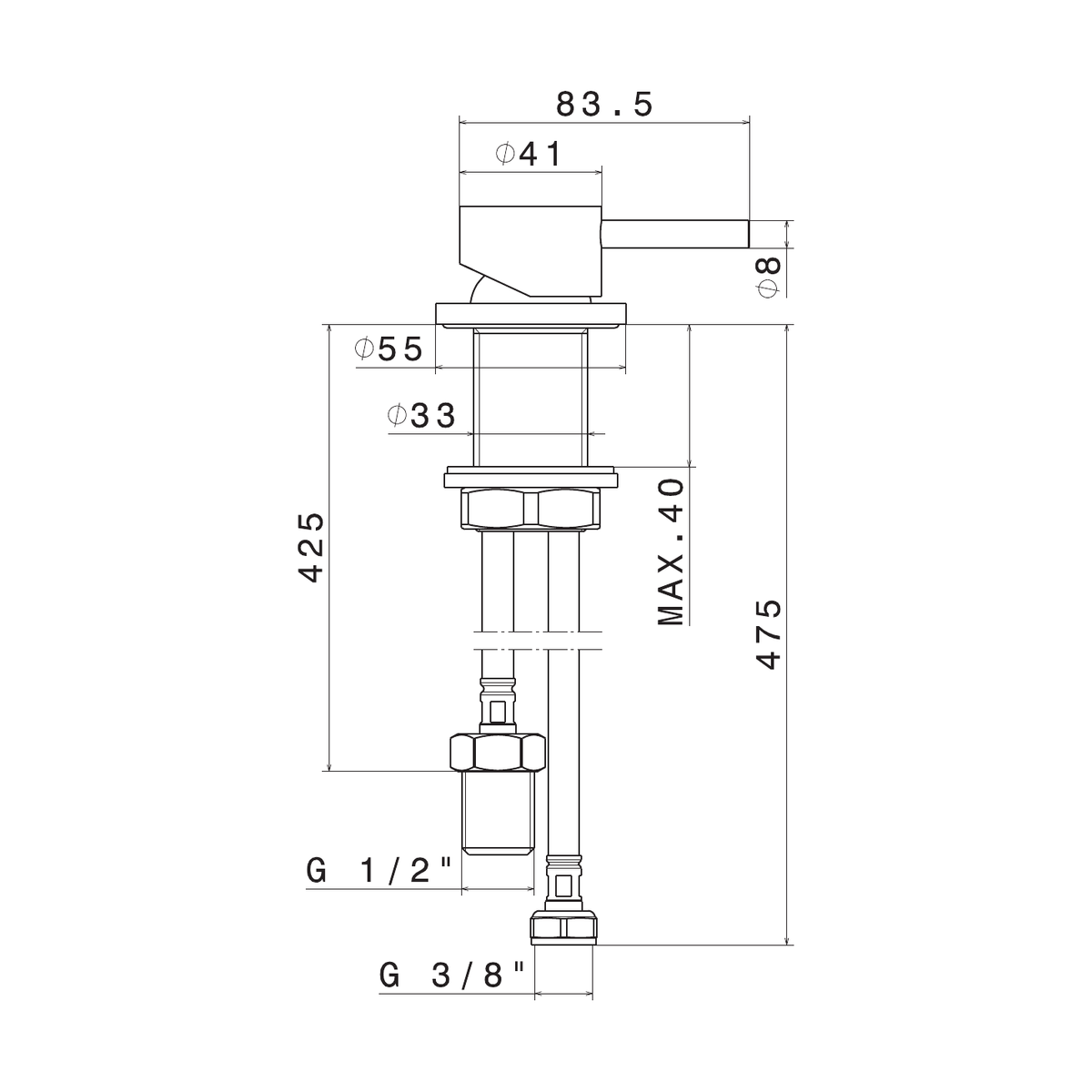 Newform 69624X - disegno tecnico