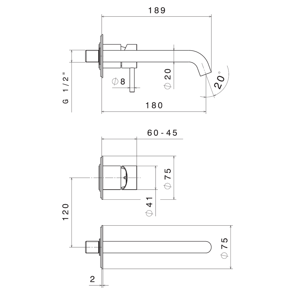 Newform 69628EX - disegno tecnico