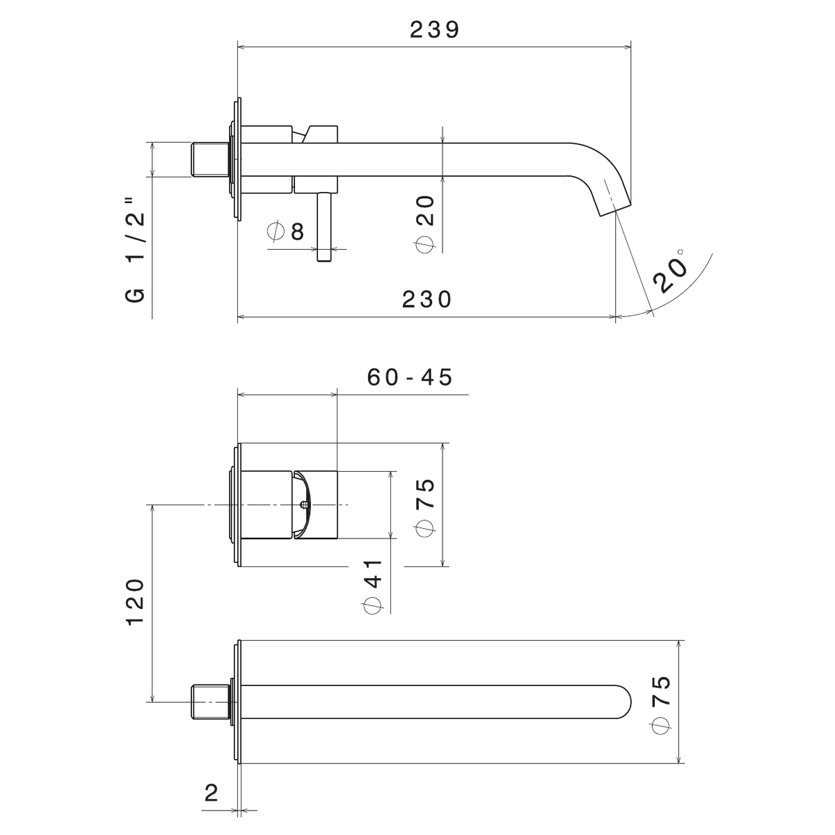 Newform 69630EX - disegno tecnico