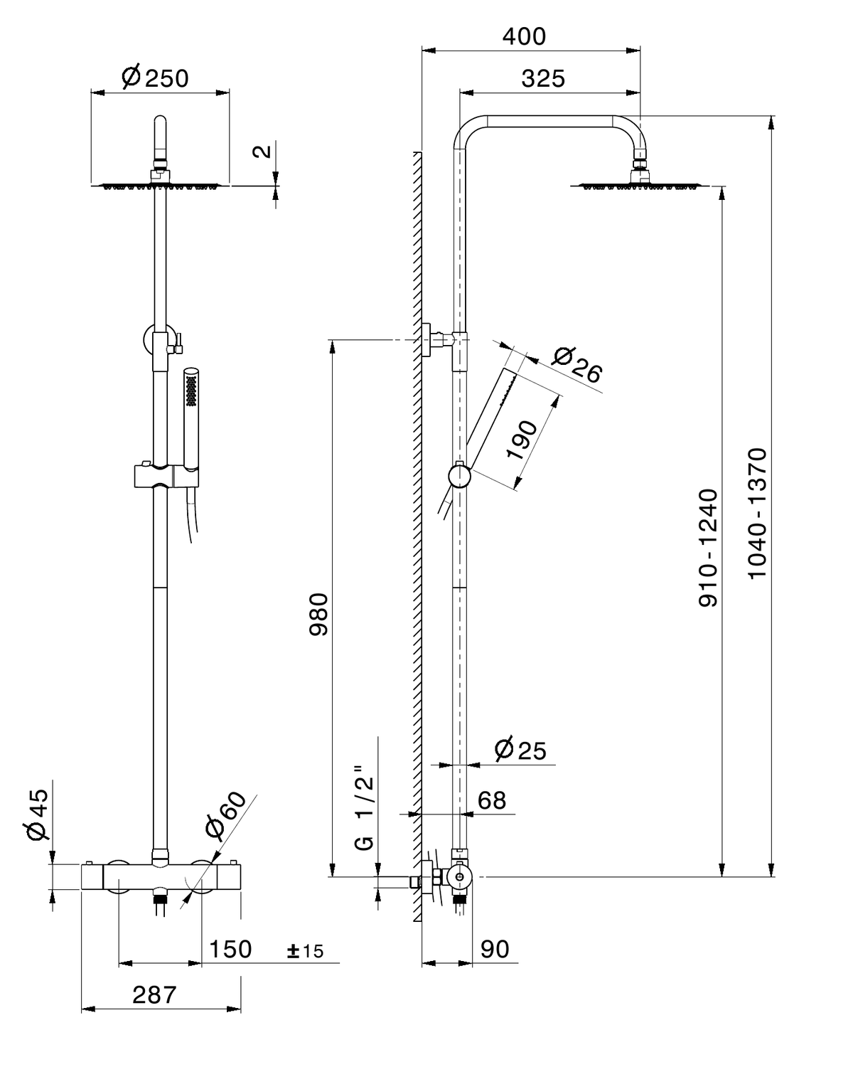 Newform 69650X - disegno tecnico