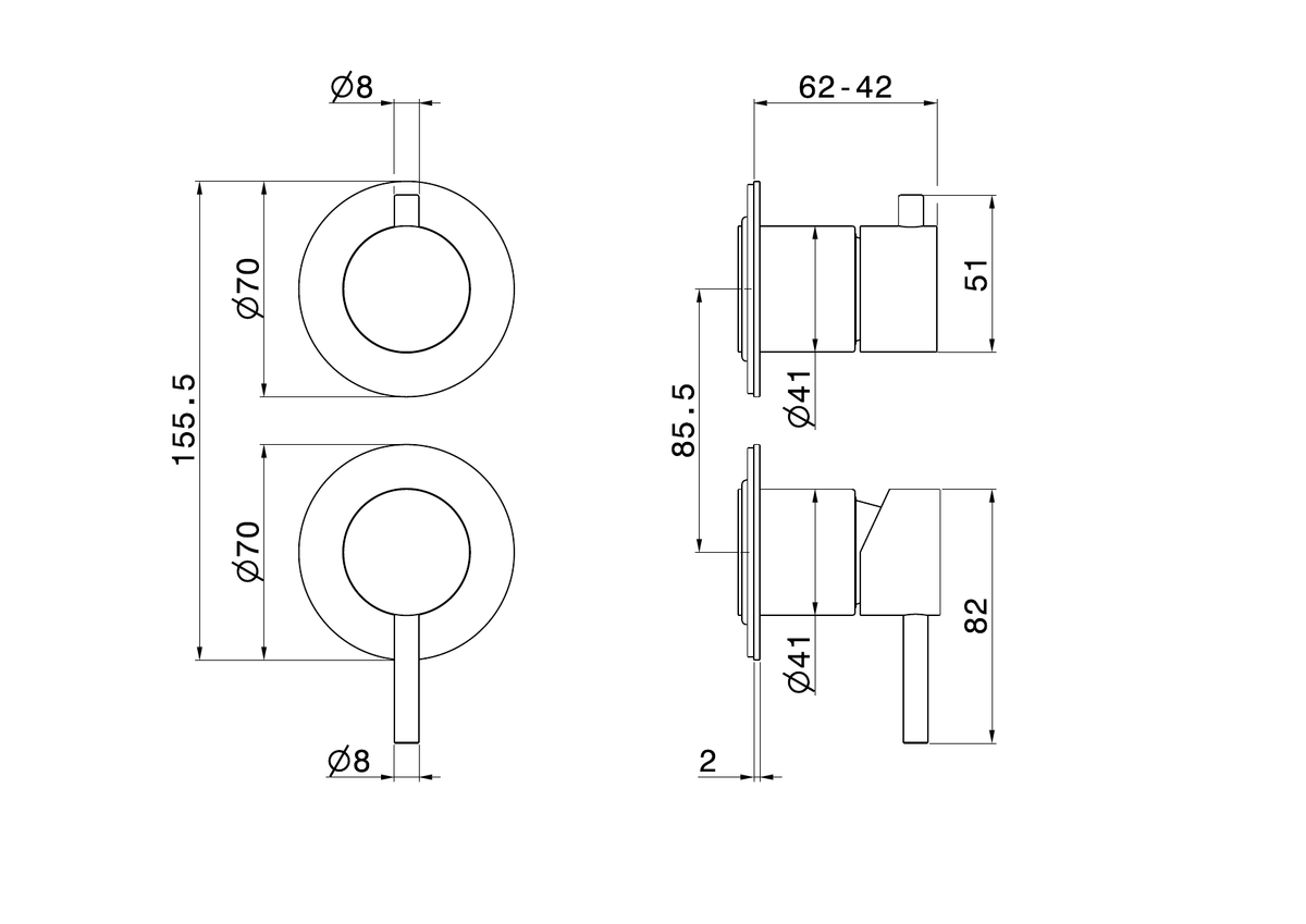 Newform 69665EX - disegno tecnico