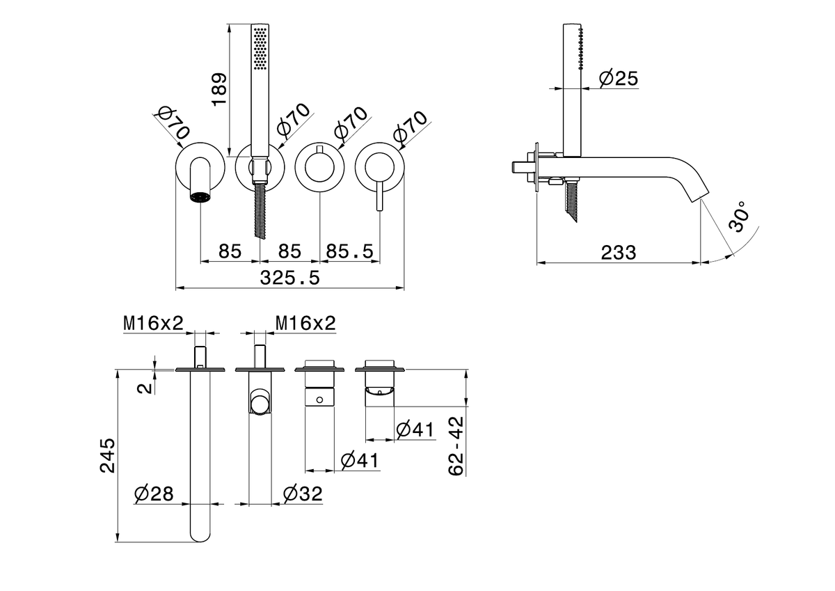 Newform 69668EX - disegno tecnico
