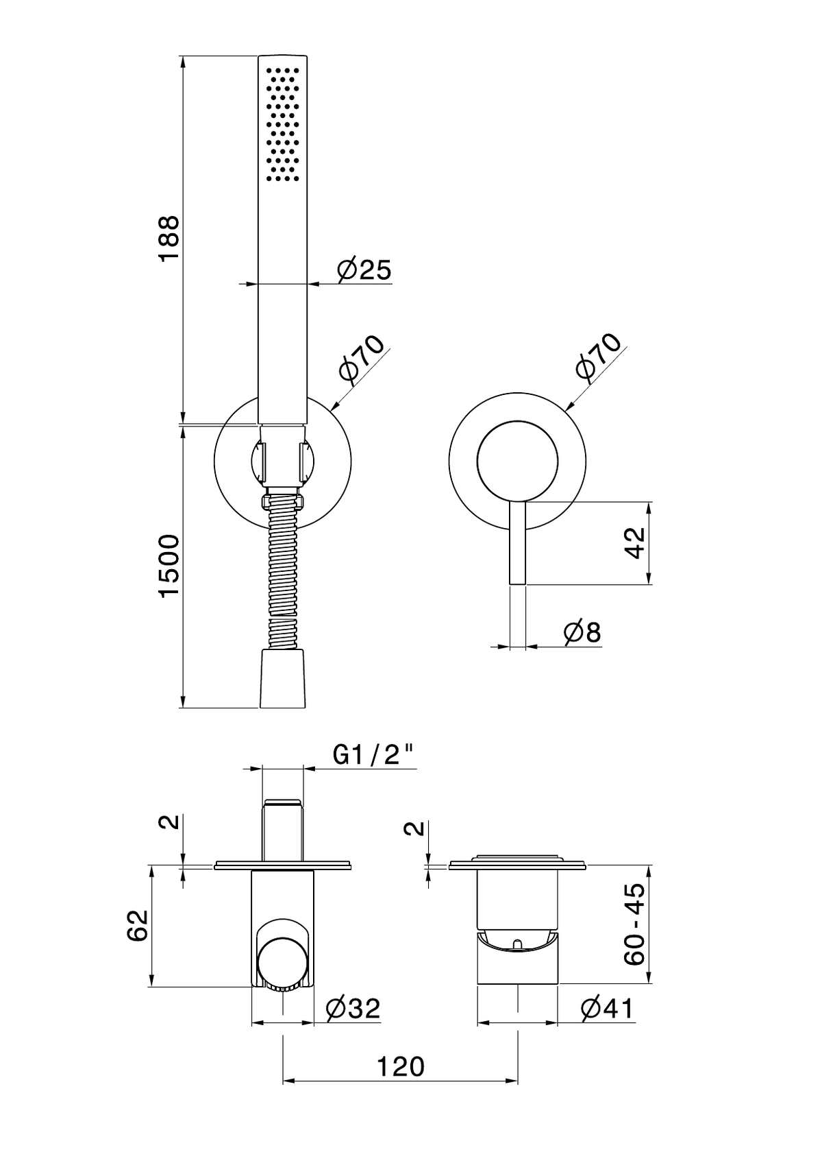 Newform 69676EX - disegno tecnico