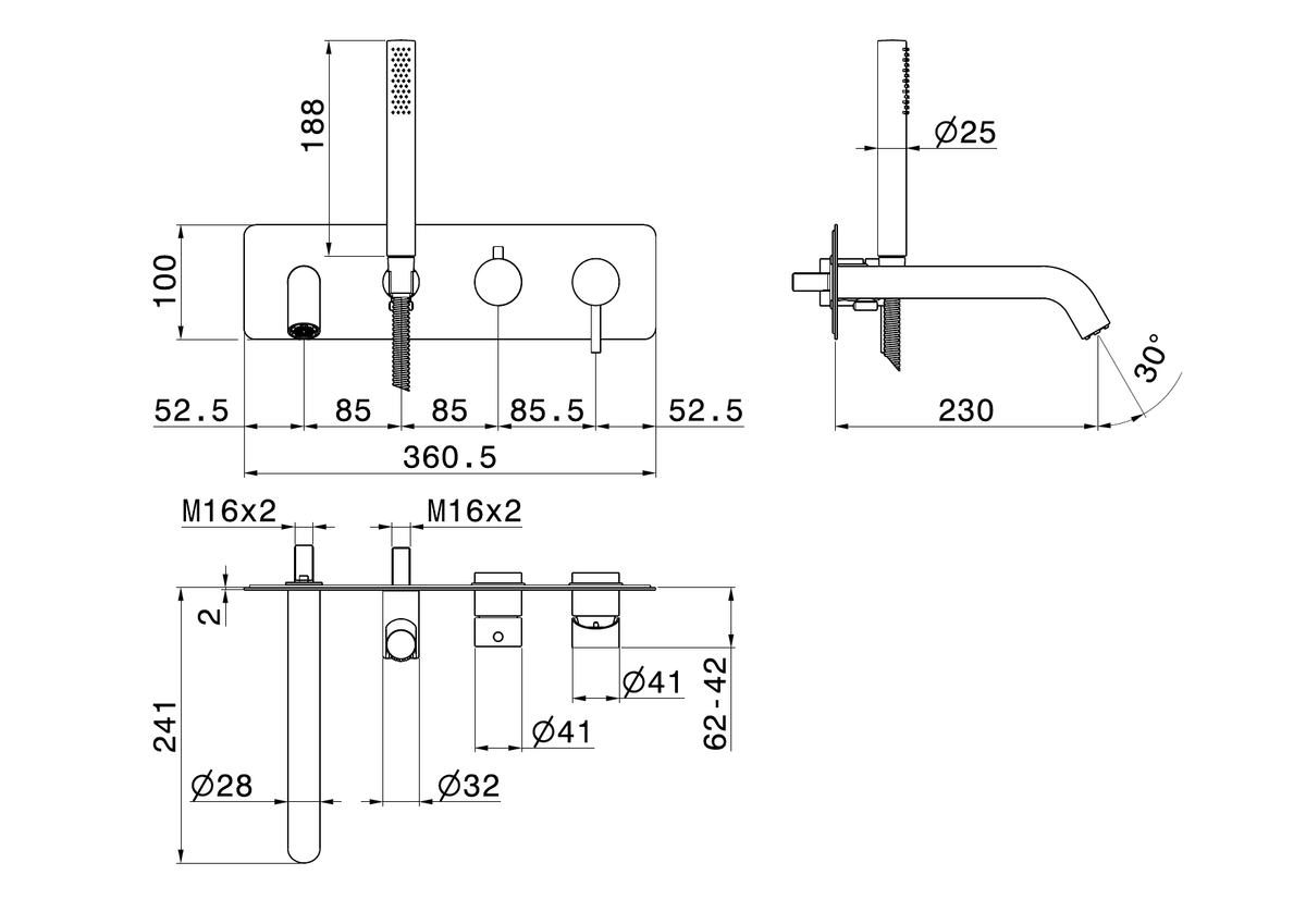 Newform 69680EX - disegno tecnico