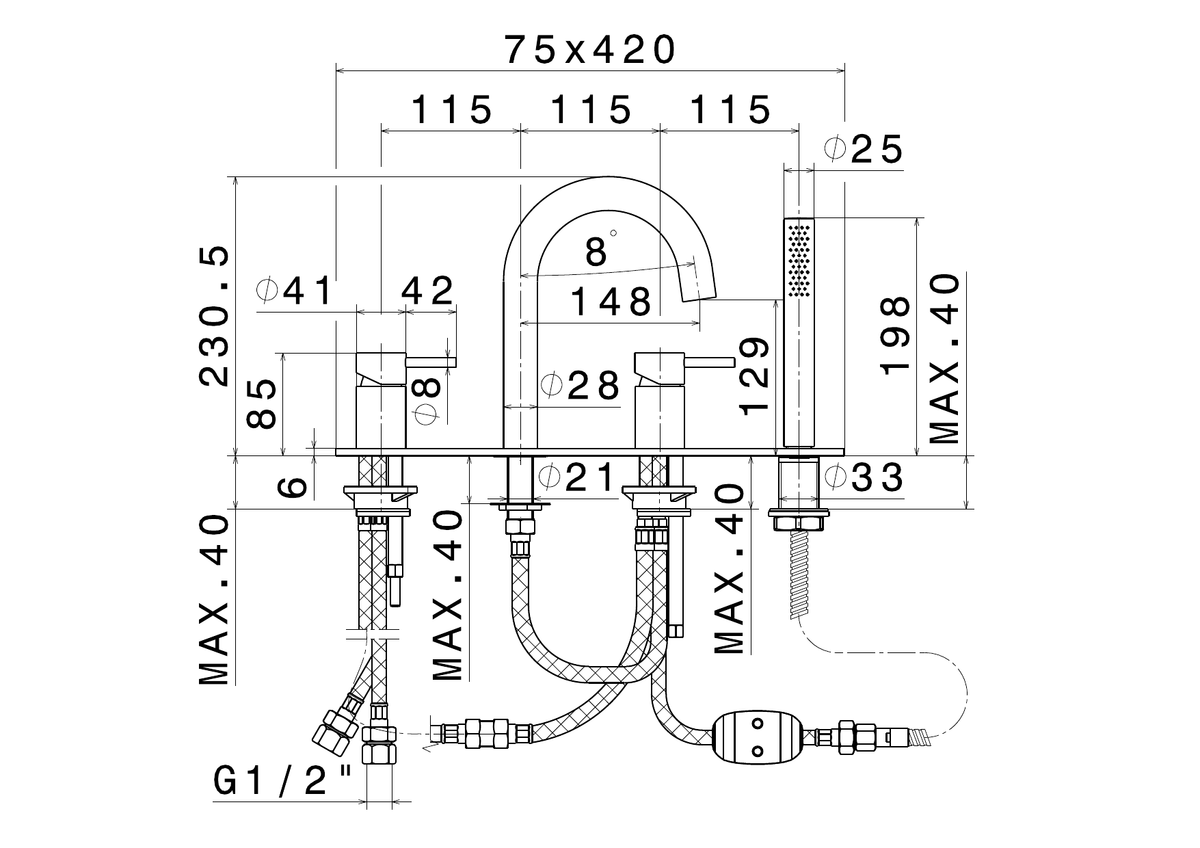 Newform 69689XC - disegno tecnico