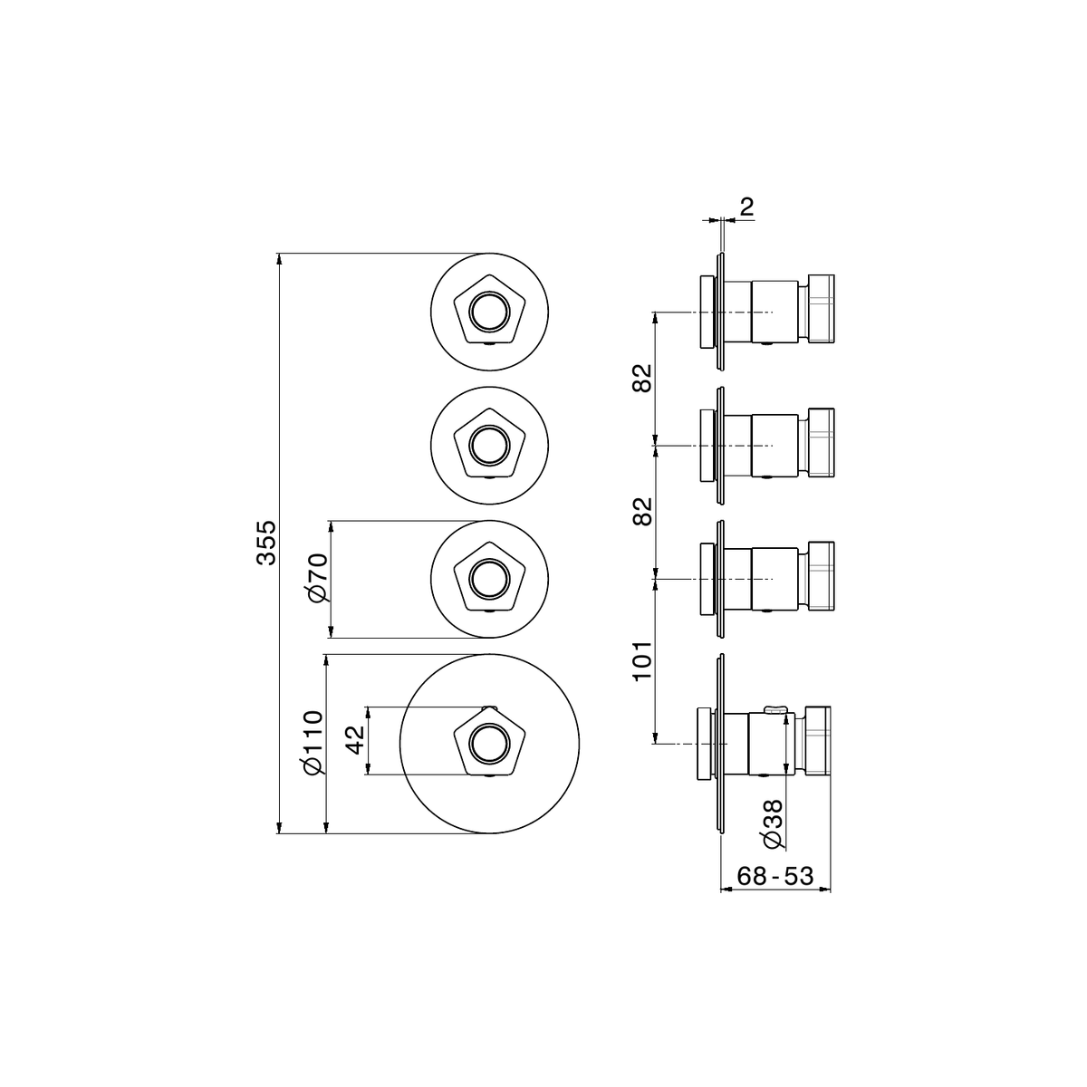Newform 69800E - disegno tecnico