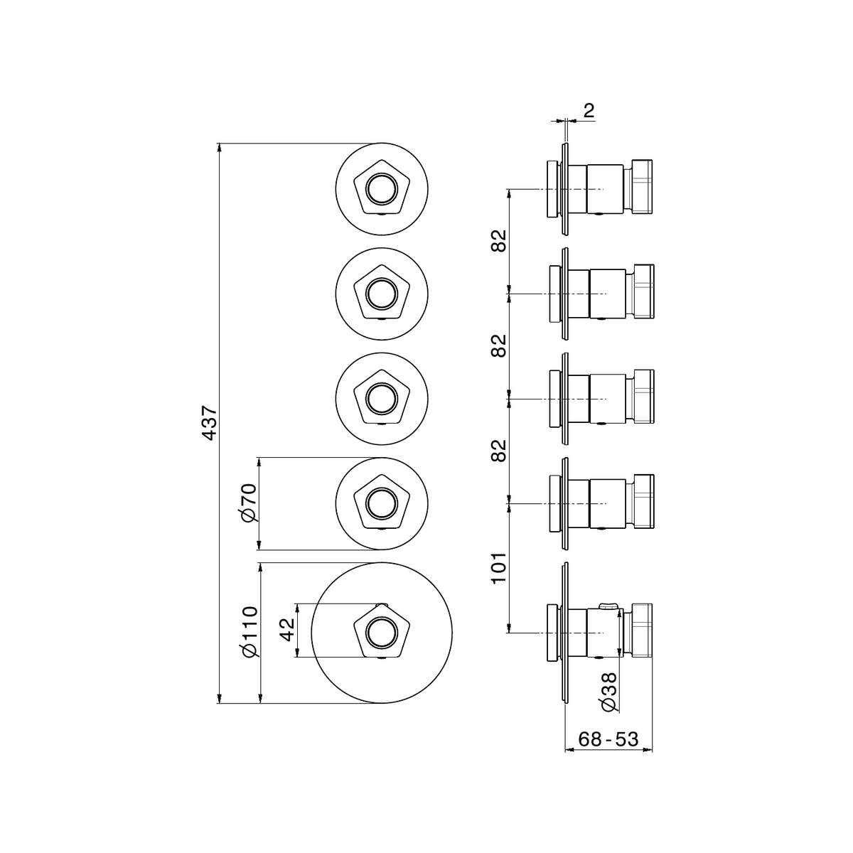 Newform 69801E - disegno tecnico