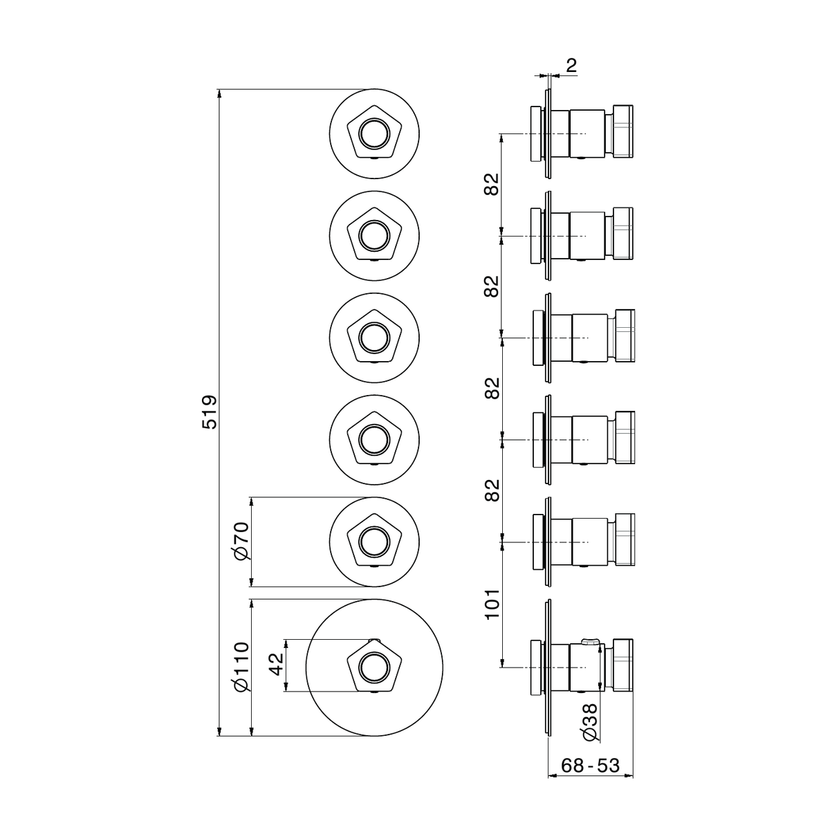 Newform 69802E - disegno tecnico