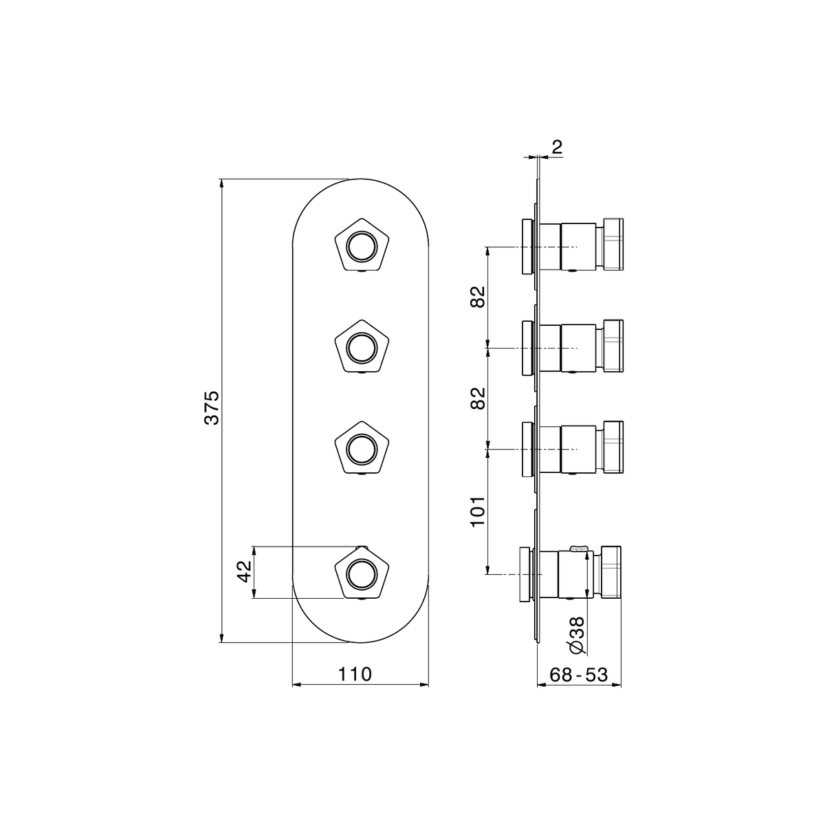Newform 69803E - disegno tecnico