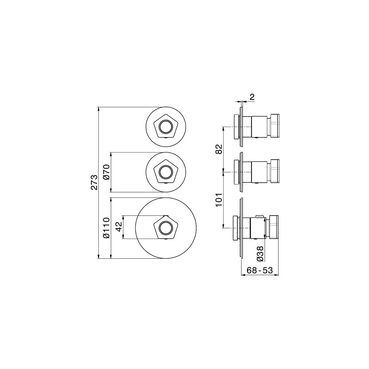 Newform 69809E - disegno tecnico