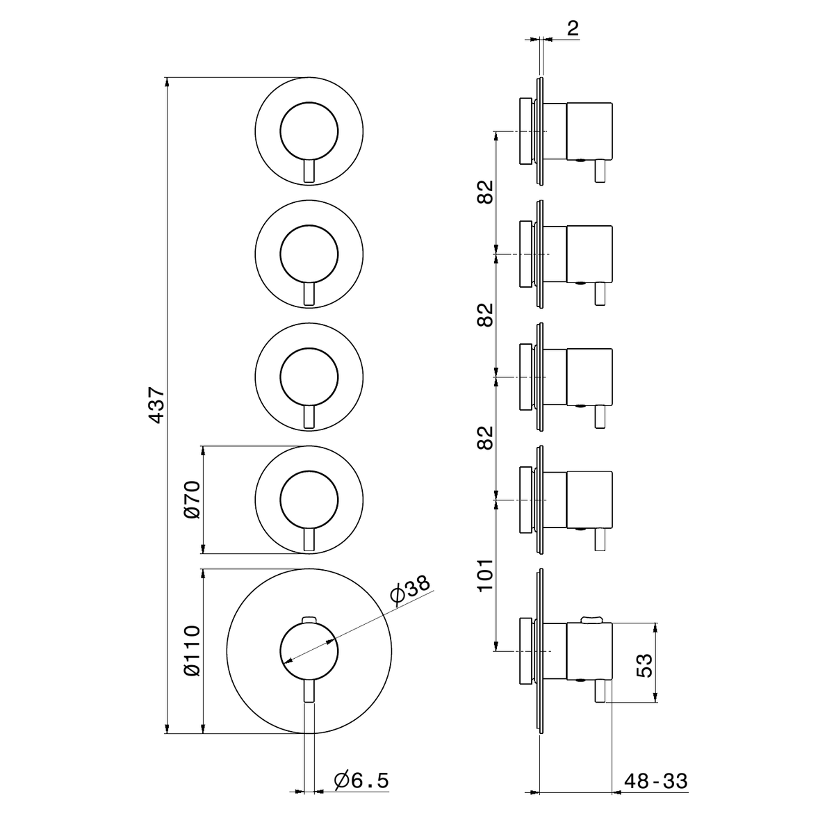 Newform 69861EX - disegno tecnico